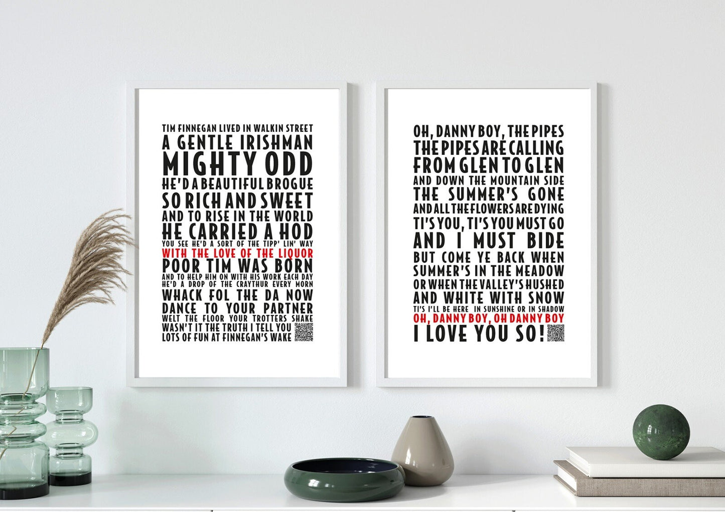 Finnegan's Wake Lyrics Print | Irish Song Poster | A4/A3/A2/A1
