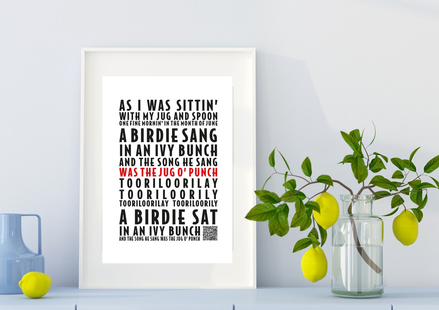 Jug of Punch Lyrics Print | Irish Song Poster | A4/A3/A2/A1