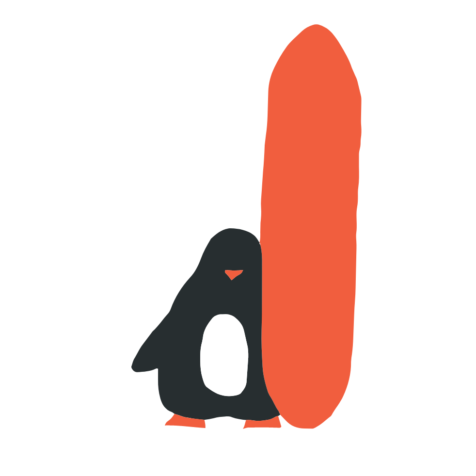 Penguin Variety Surf Board Greeting Card Pack