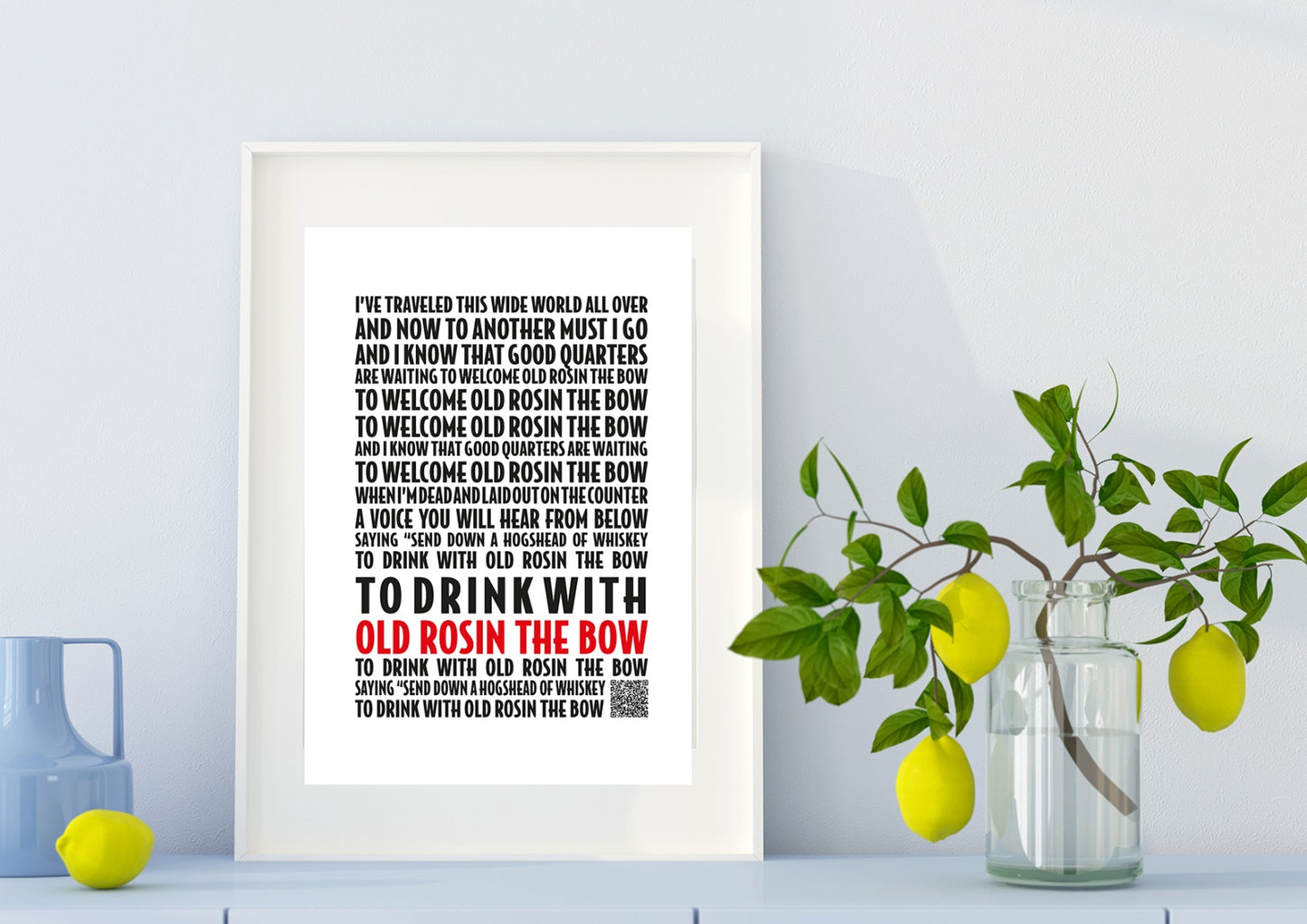 Rosin The Bow Lyrics Print | Rosin The Bow Song Poster | A4/A3/A2/A1