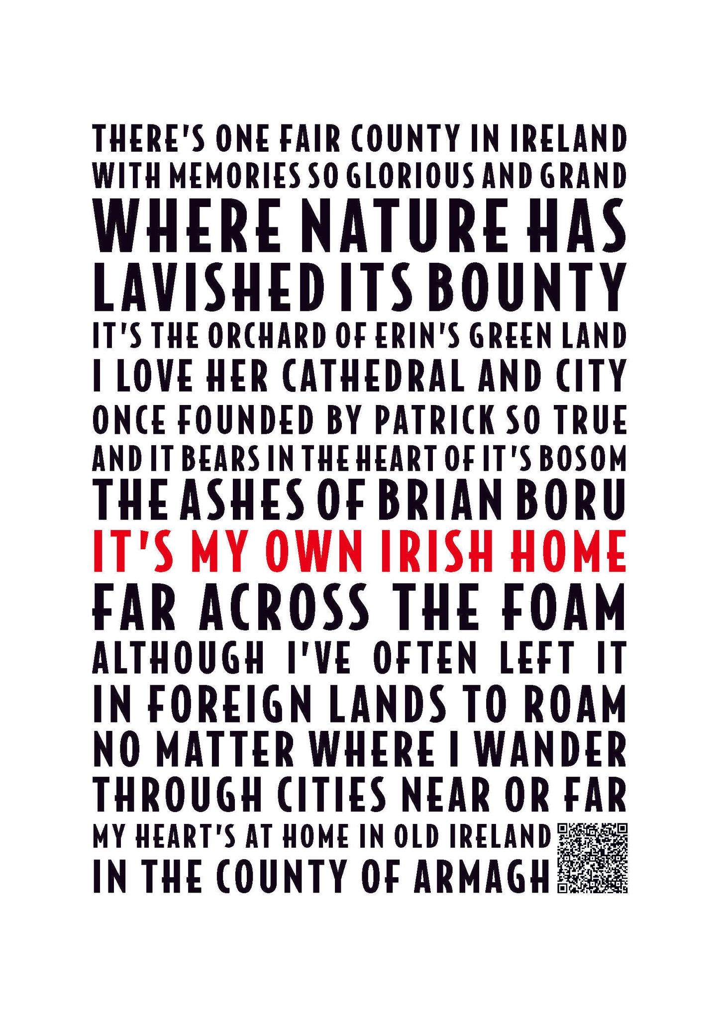 Boys From The County Armagh Print | The Wild Rover Song Poster | A4/A3/A2/A1