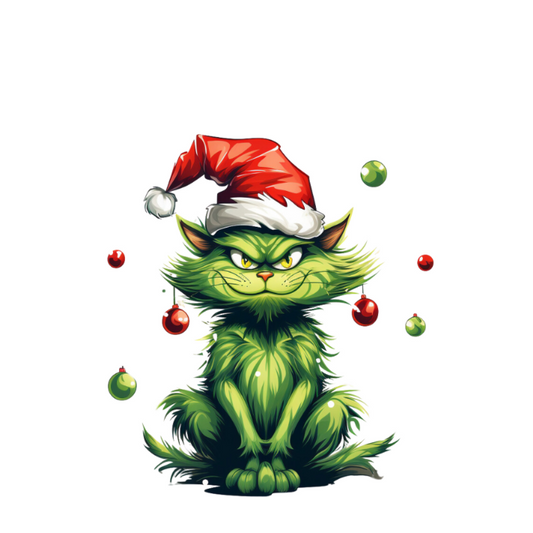 Christmas Scrooge Cat Greeting Card - 6 Pack
